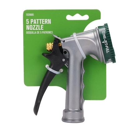 Homeplus HomePlus 5 Pattern Adjustable Multi-Pattern Metal Hose Nozzle 20439A